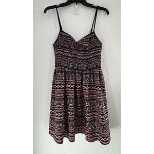 Mason + Mackenzie Mini Dress‎ Large Smocked Spaghetti Strap Sweetheart Neckline